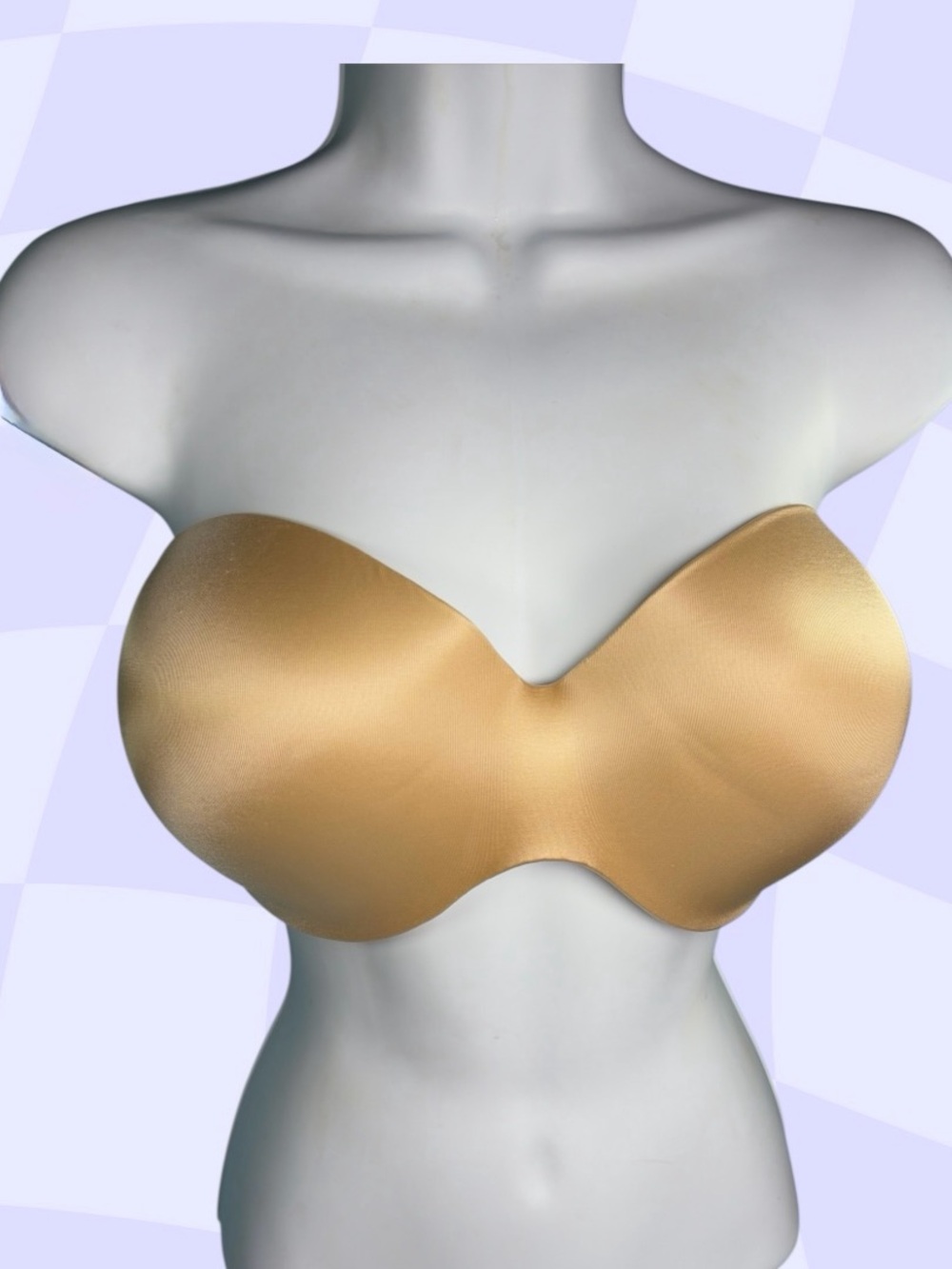 Maidenform Strapless Bra 36DD Underwire Satin Seamless Molded Padded Nude